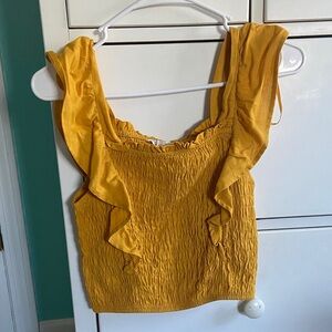 Yellow Ruffled Women's Top